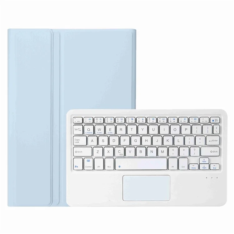 A08-A Leather Case Bluetooth-compatible Keyboard with Touchpad for Samsung Galaxy Tab A8 10.5 (2021) / (2022) SM-X205 / X200 - Baby Blue