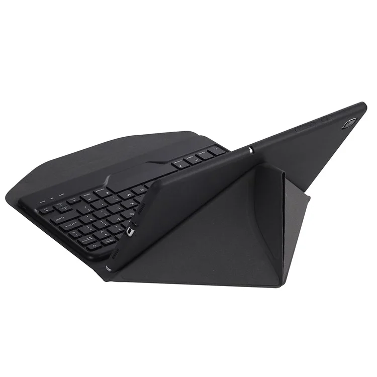 BM20 Für Lenovo Tab M10 Plus (Gen 3) TB-125FU Leder Schutzcase + Bluetooth-Tastatur mit Dreiecksständer und integriertem Stiftfach - Schwarz