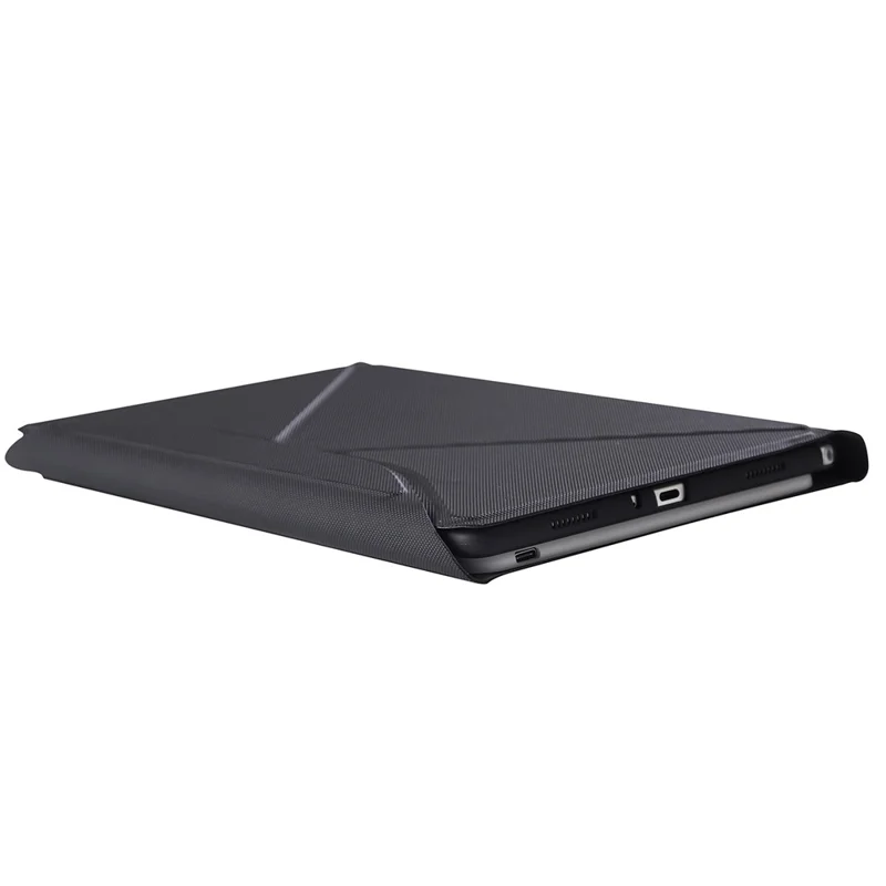 B0N5S For Xiaomi Pad 5/5 Pro Bluetooth-compatible Keyboard Case Backlit Wireless Keyboard Tablet Leather Cover + TPU Back Shell with Triangle Stand - Black/Black