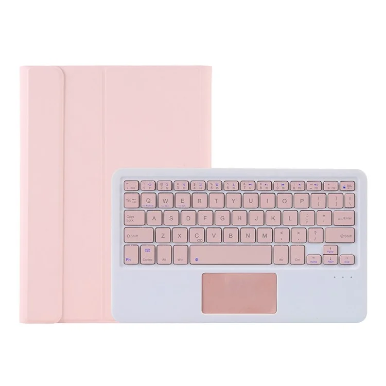 A610B-A for Samsung Galaxy Tab S6 Lite (2020) P615 P610 / (2022) / (2024) Leather Bluetooth-compatible Keyboard Cover Case Set with Touch Pad - Pink