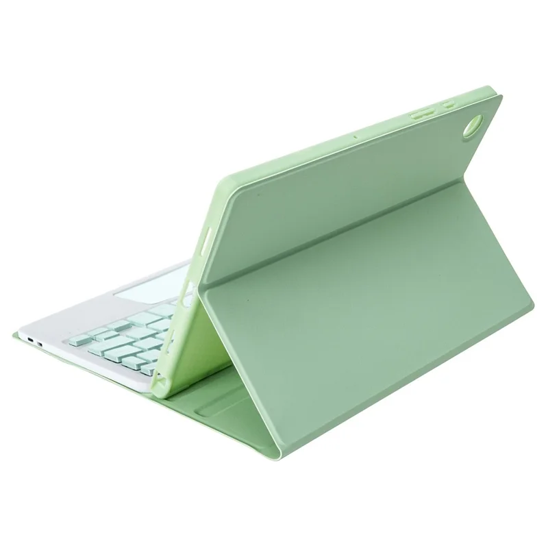 A610B-A pour Samsung Galaxy Tab S6 Lite (2020) P615 P610 / (2022) / (2024) Housse-clavier avec clavier Bluetooth compatible en cuir avec pavé tactile - Vert clair