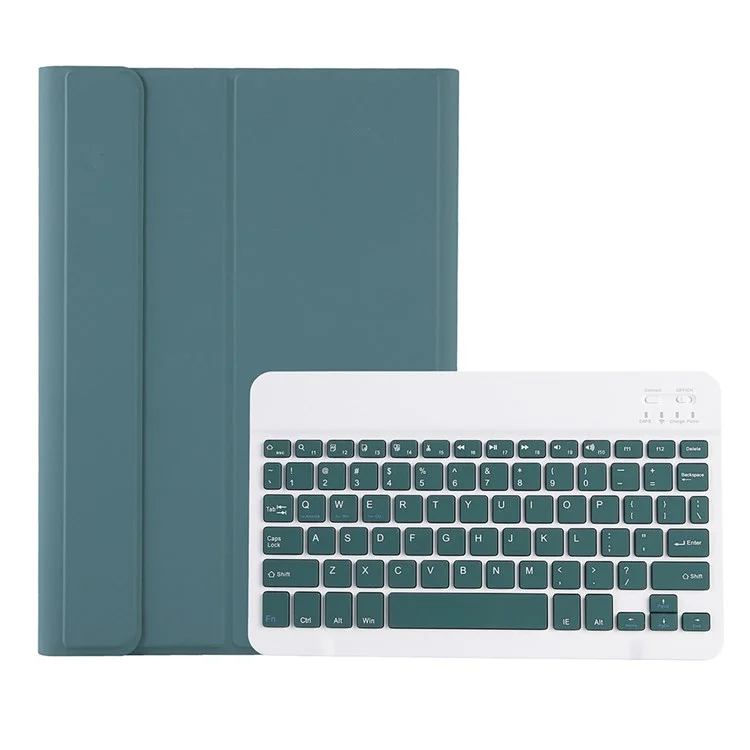 A610B for Samsung Galaxy Tab S6 Lite (2020) P615 P610 / (2022) / (2024) Leather Bluetooth Keyboard Cover Case Set - Dark Green