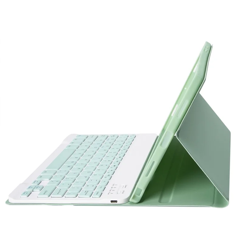A610B Keyboard Cover for Samsung Galaxy Tab S6 Lite (2020) P615 P610 / (2022) / (2024) Bluetooth-compatible Keyboard Leather Case Set - Light Green