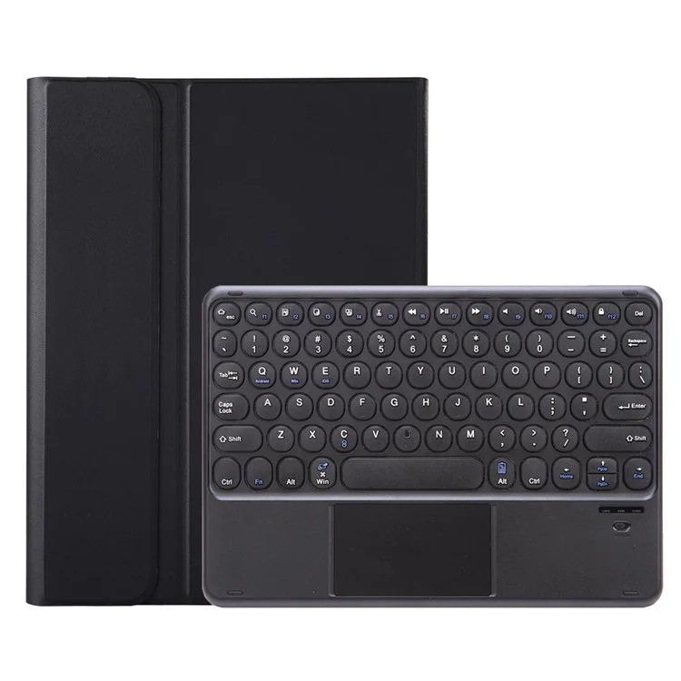 YA700B-A Leather Bluetooth-compatible Keyboard Cover with Touchpad for Samsung Galaxy Tab S8 11-inch 2021 (X700 / X706) / S7 11-inch (T870 / T875) - Black