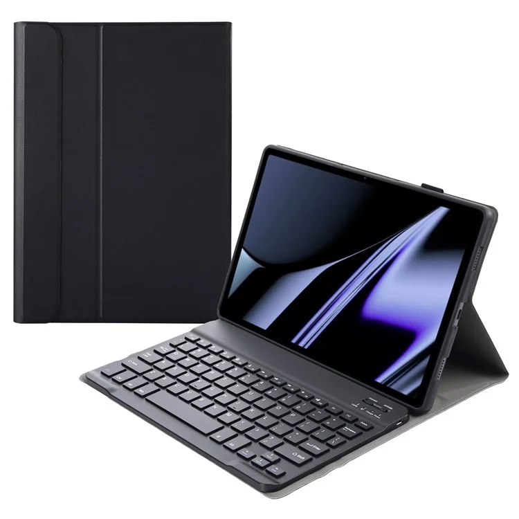 Detachable Bluetooth-compatible Keyboard Case for Oppo Pad 11 inch Ultra-Thin Protective Cover Adjustable Stand Leather Case - Black