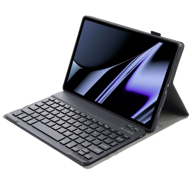Detachable Bluetooth-compatible Keyboard Case for Oppo Pad 11 inch Ultra-Thin Protective Cover Adjustable Stand Leather Case - Black
