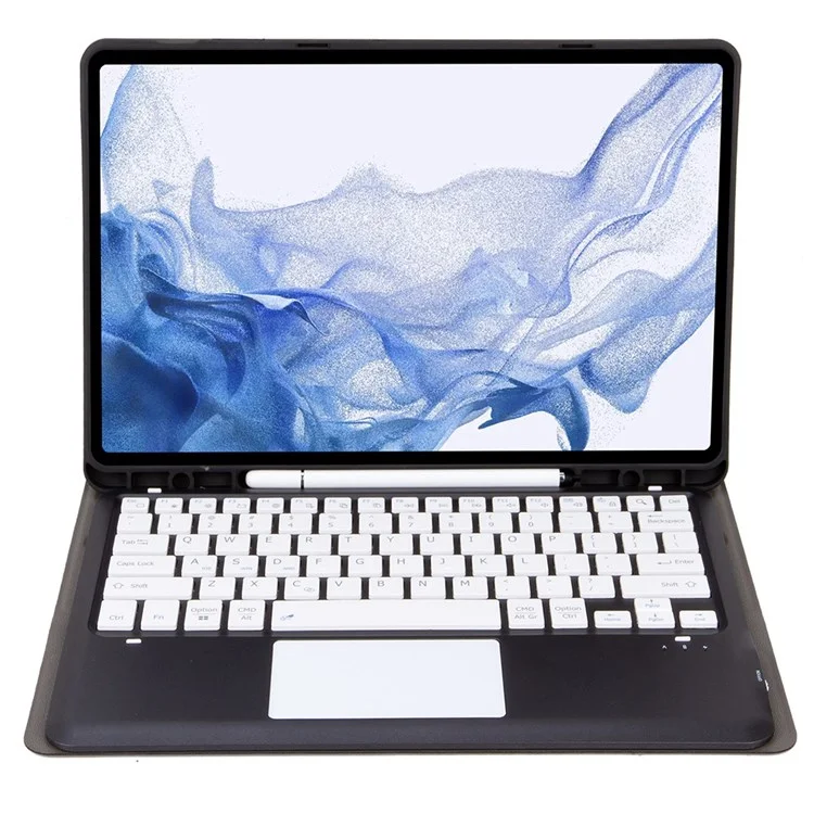 T800B-A Per Samsung Galaxy Tab S8+ X800 / S7+ T970 / S7 FE T730 Custodia rimovibile con tastiera Bluetooth con touchpad - Nero