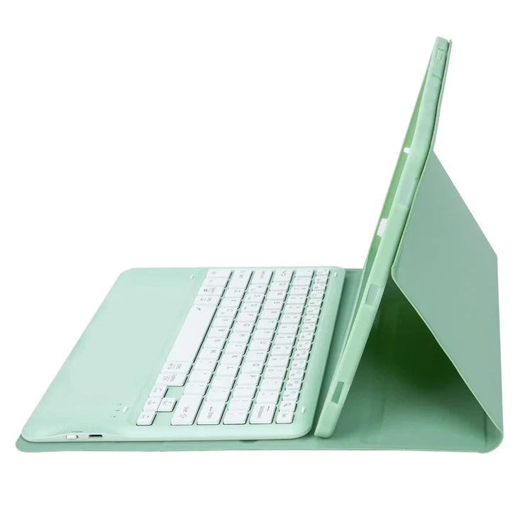 Funda de Teclado Bluetooth T800B para Samsung Galaxy Tab S8+ X800 / S7+ T970 / S7 FE T730 con Soporte para Lápiz - Verde Claro