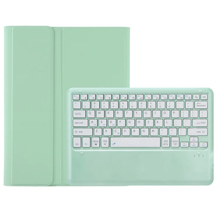 Funda de Teclado Bluetooth T800B para Samsung Galaxy Tab S8+ X800 / S7+ T970 / S7 FE T730 con Soporte para Lápiz - Verde Claro