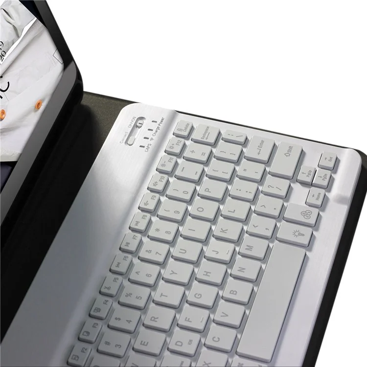 Para IPad 9.7 Pulgadas (2017)/(2018)/Pro 9.7 Pulgadas (2016)/Air 2/Air (2013) Bluetooth Portátil Con Un Caso De Protección Anti-Drop Anti-Drop De Retroiluminación De 7 Colores + Litchi Textura - Oro