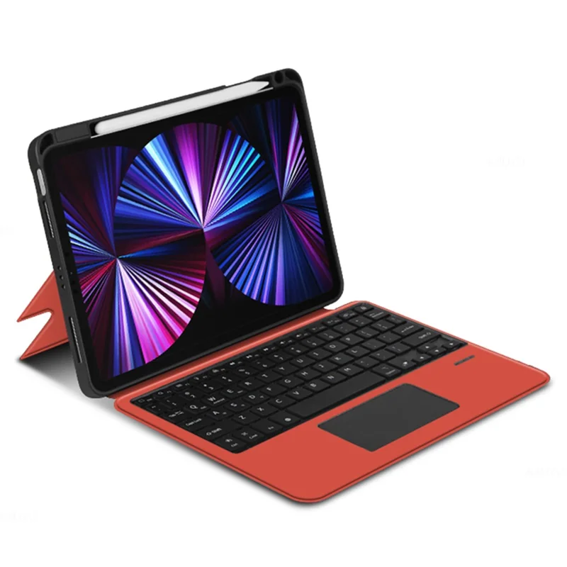 JIUYU for iPad Pro 11-inch (2020)  /  (2021) Leather Case + Bluetooth-compatible Keyboard with Backlight Trackpad - Orange