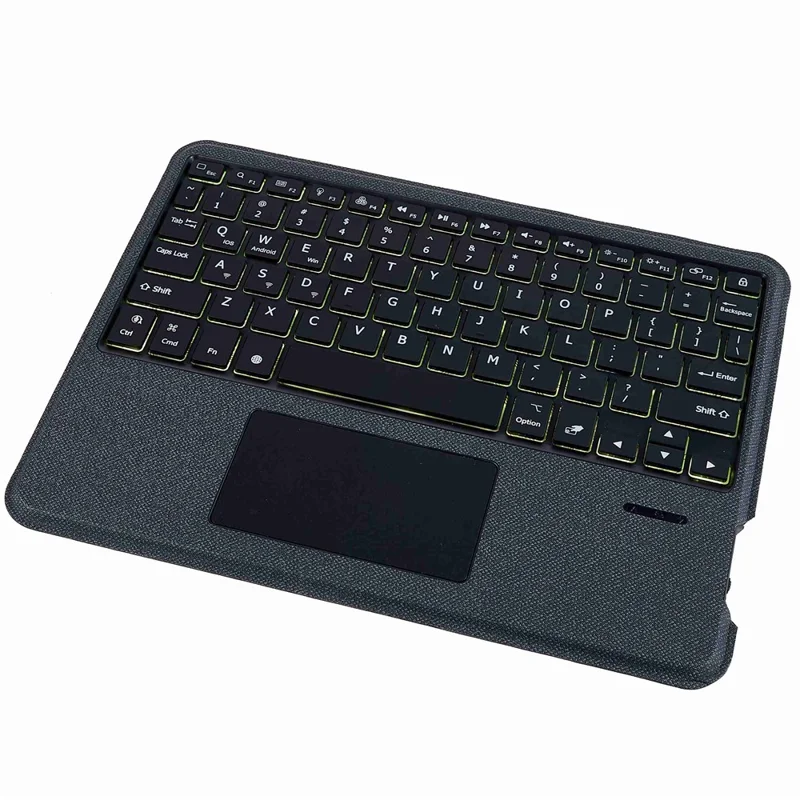 JIUYU for iPad Pro 12.9-inch (2020) / (2021) Leather Case + Bluetooth-Compatible Keyboard with Backlight Trackpad - Black