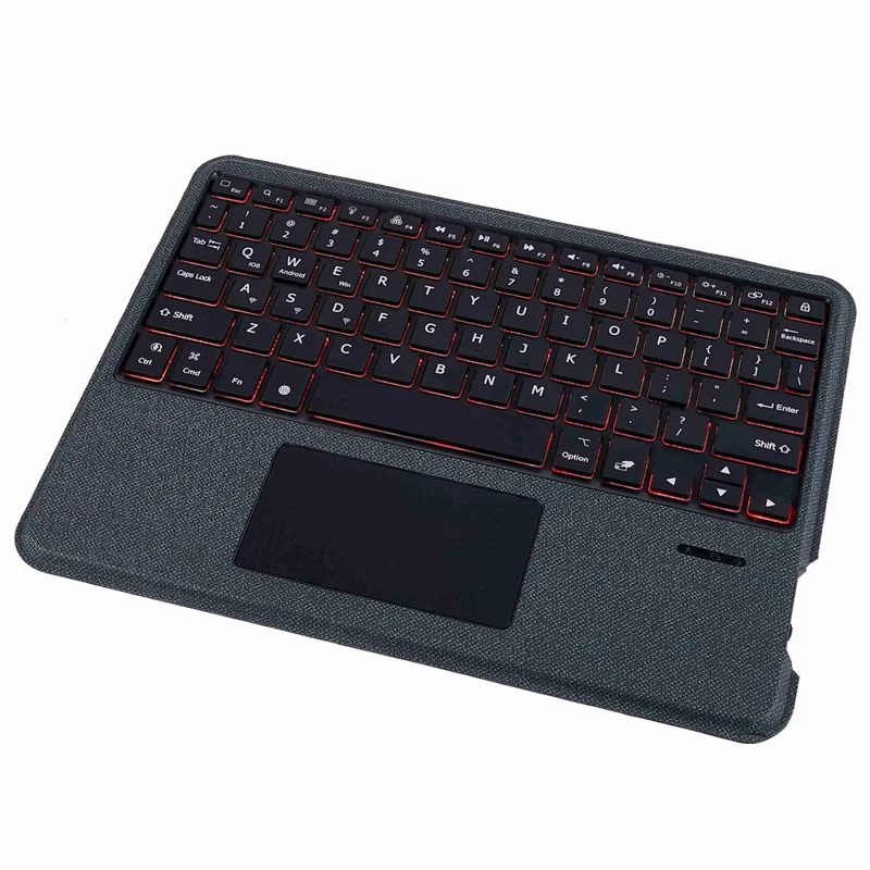 JIUYU for iPad Pro 12.9-inch (2020) / (2021) Leather Case + Bluetooth-Compatible Keyboard with Backlight Trackpad - Black