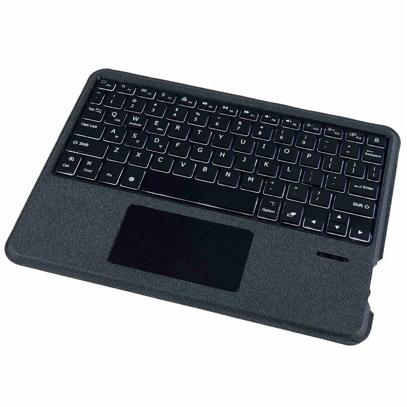 JIUYU for iPad Pro 12.9-inch (2020) / (2021) Leather Case + Bluetooth-Compatible Keyboard with Backlight Trackpad - Black