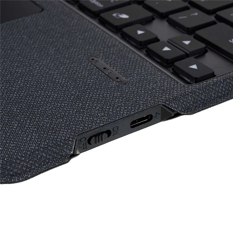 JIUYU for iPad Pro 12.9-inch (2020) / (2021) Leather Case + Bluetooth-Compatible Keyboard with Backlight Trackpad - Black