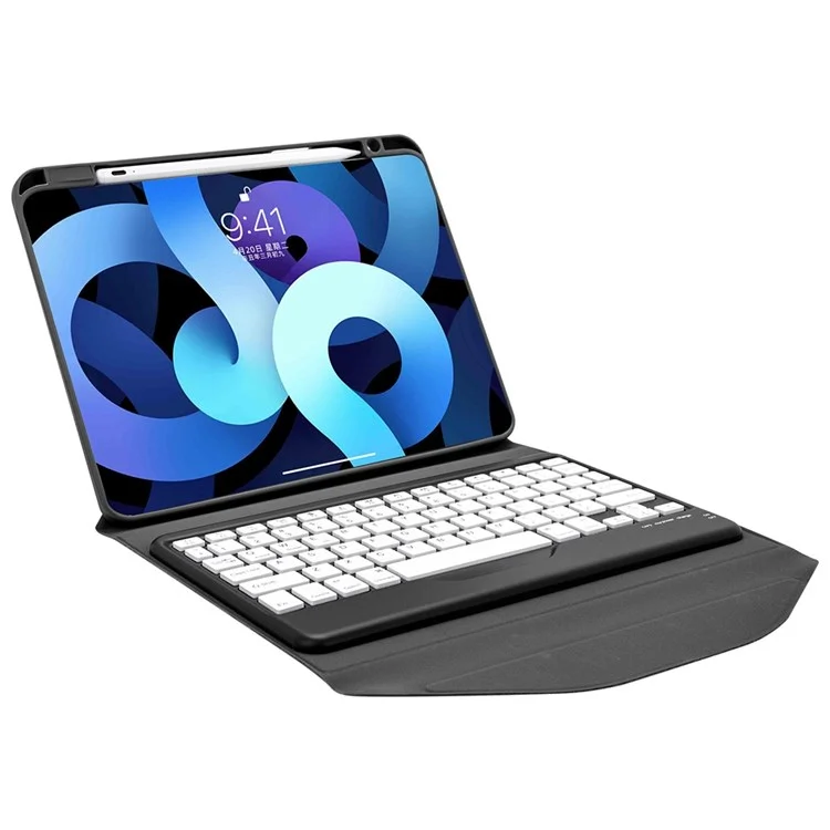 Z098B pour iPad Air (2022) / (2020) Étui en cuir avec support pliant, clavier Bluetooth et emplacement pour stylo - Noir