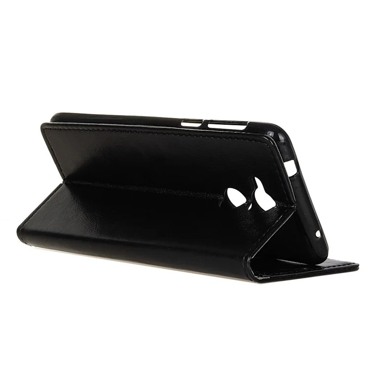Crazy Horse Wallet Leather Stand Case for BQ V Plus - Black