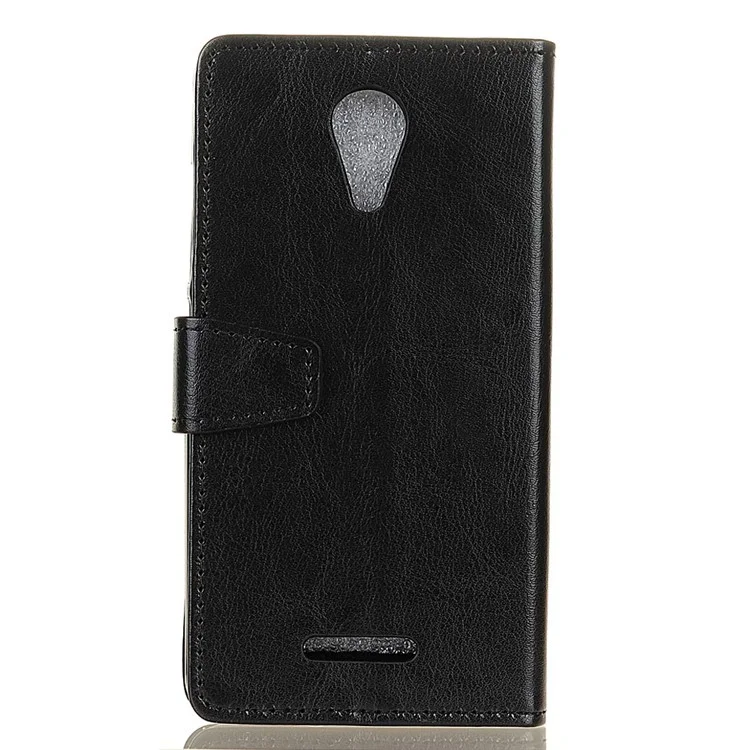 Crazy Horse Stand Wallet PU Leather Case for Wiko Tommy 2 - Black
