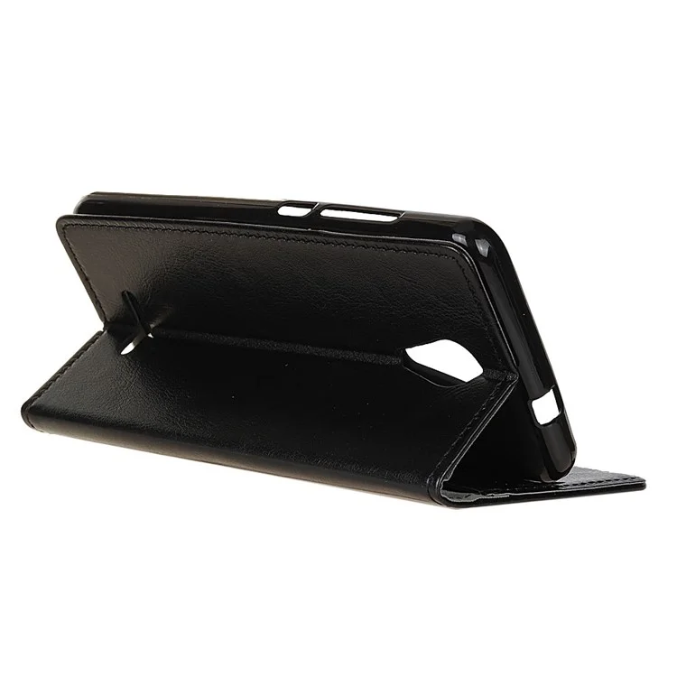 Crazy Horse Stand Wallet PU Leather Case for Wiko Tommy 2 - Black