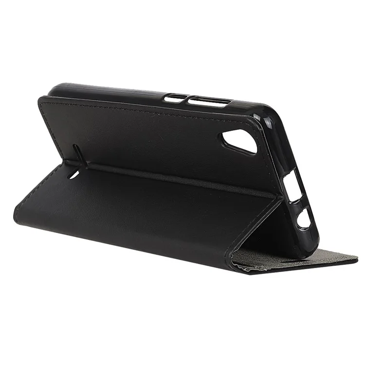 Magnetic PU Leather Stand Wallet Case for Wiko Lenny 4 - Black