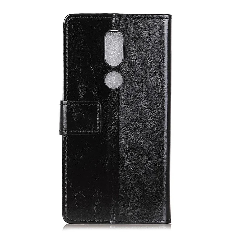 Crazy Horse Texture Wallet Stand Leather Case for Wiko View Prime - Black