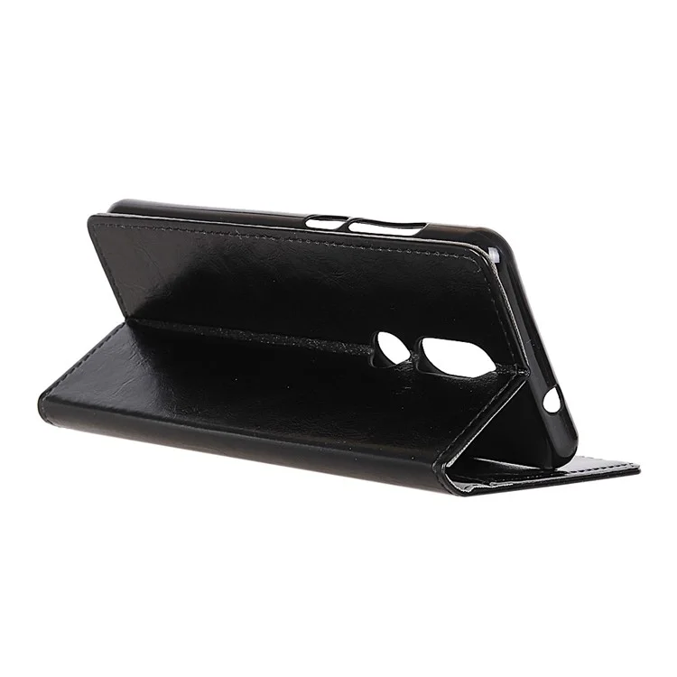 Crazy Horse Texture Wallet Stand Leather Case for Wiko View Prime - Black