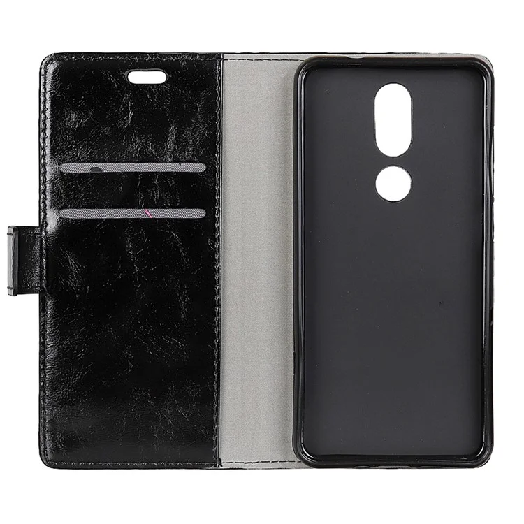 Crazy Horse Texture Wallet Stand Leather Case for Wiko View Prime - Black