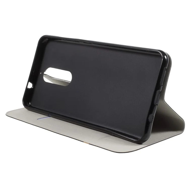 Cross Texture Contrast Color Steel Sheet Leather Card Holder Case for Wiko View XL - Black