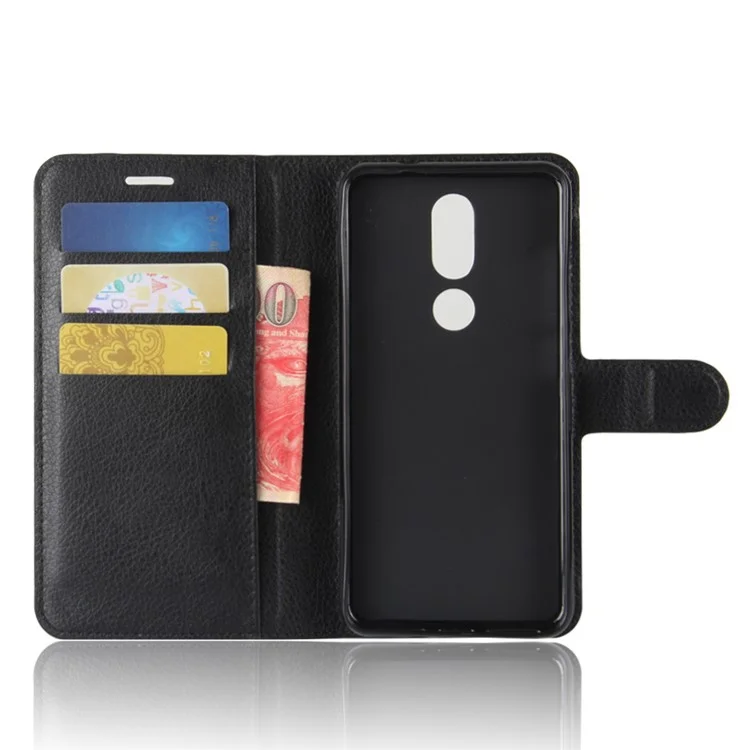 Litchi Texture Wallet Stand Leather Case for Wiko View Prime - Black