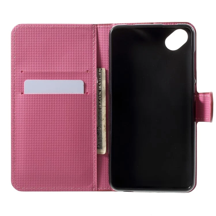Pattern Printing Leather Card Slots Stand Folio Case for Wiko Sunny 2 Plus - Triangle