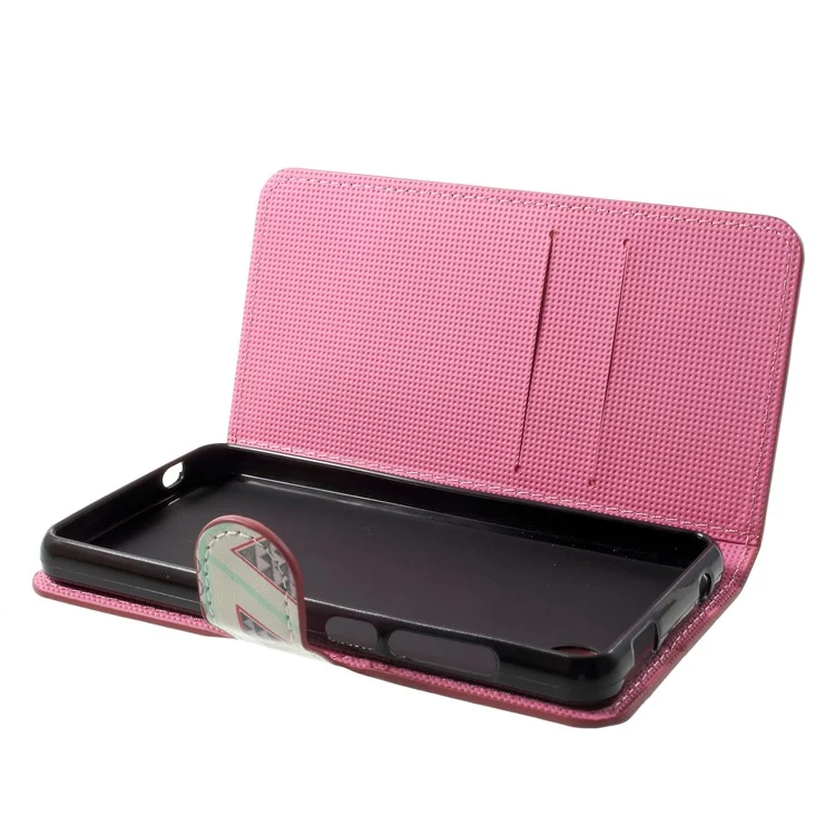 Pattern Printing Leather Card Slots Stand Folio Case for Wiko Sunny 2 Plus - Triangle