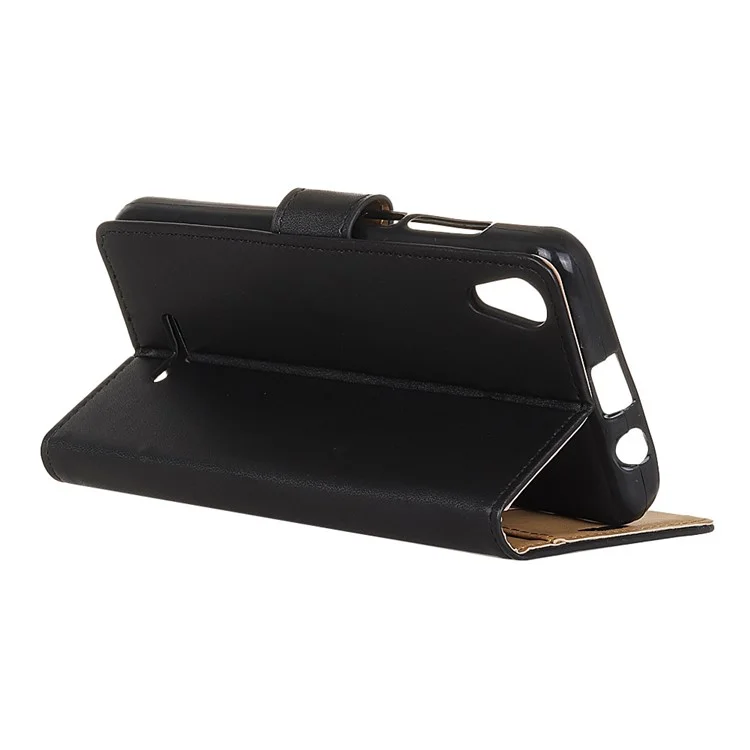 Wallet Stand Flip Leather Phone Case for Wiko Lenny 4 - Black