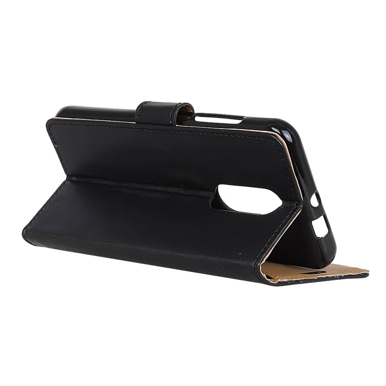 PU Leather Protective Wallet Stand Phone Case for Wiko WIM Lite - Black