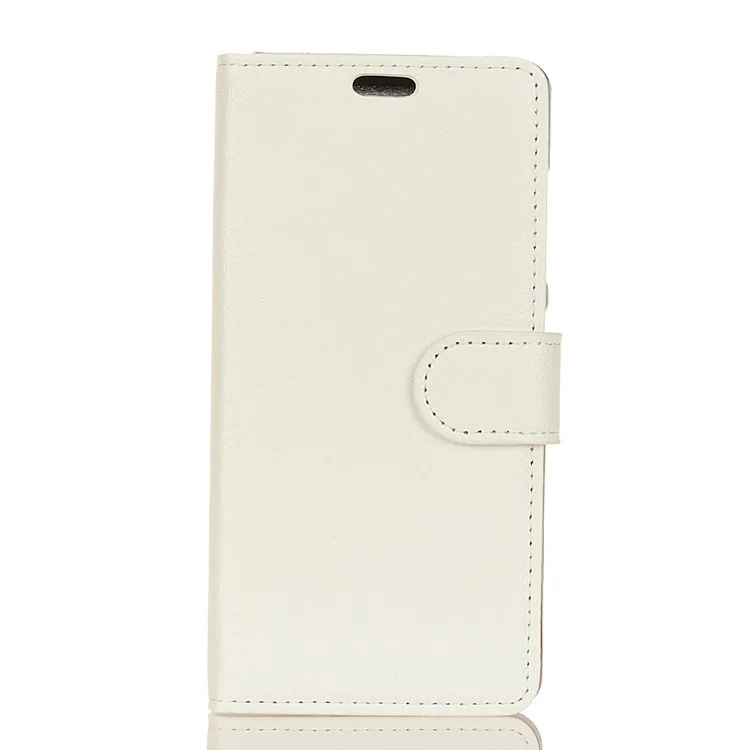 Litchi Texture PU Leather Wallet Stand Cover for Wiko WIM Lite - White