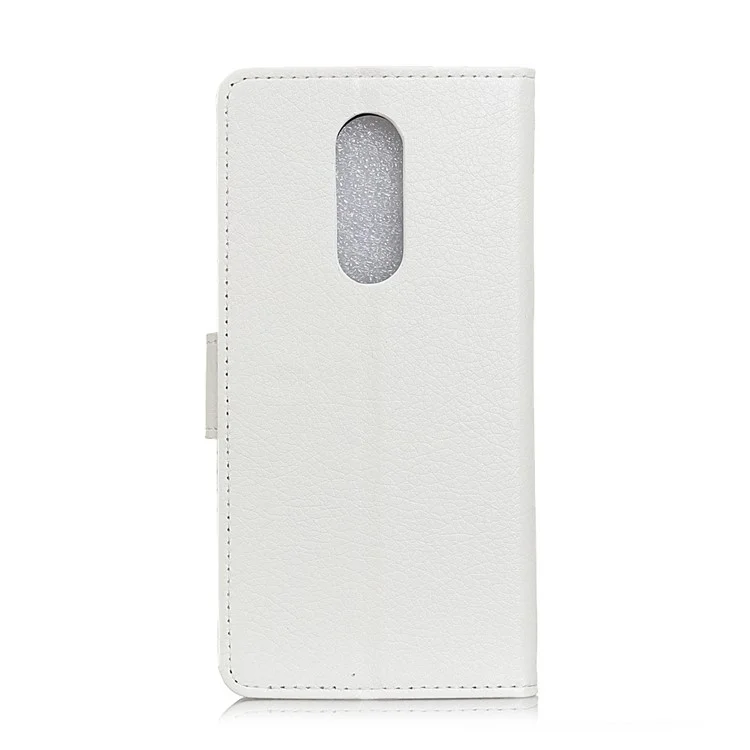 Litchi Texture PU Leather Wallet Stand Cover for Wiko WIM Lite - White