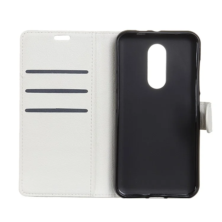 Litchi Texture PU Leather Wallet Stand Cover for Wiko WIM Lite - White