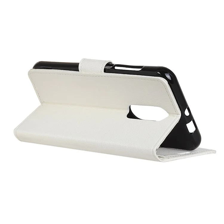 Litchi Texture PU Leather Wallet Stand Cover for Wiko WIM Lite - White