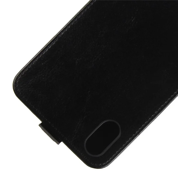 Crazy Horse Vertical Flip Leather Card Holder Phone Case for Wiko Lenny 4 Plus - Black