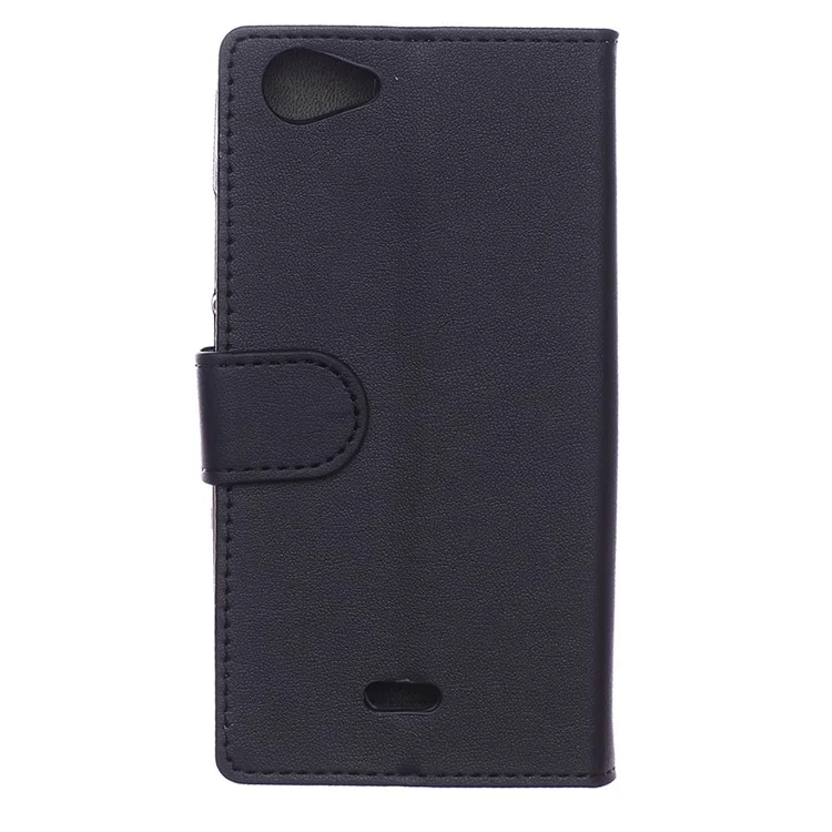 Leather Card Holder Case for Wiko Rainbow Jam with Stand - Black