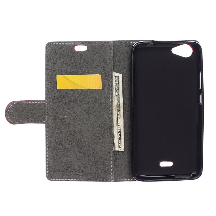 Leather Card Holder Case for Wiko Rainbow Jam with Stand - Black