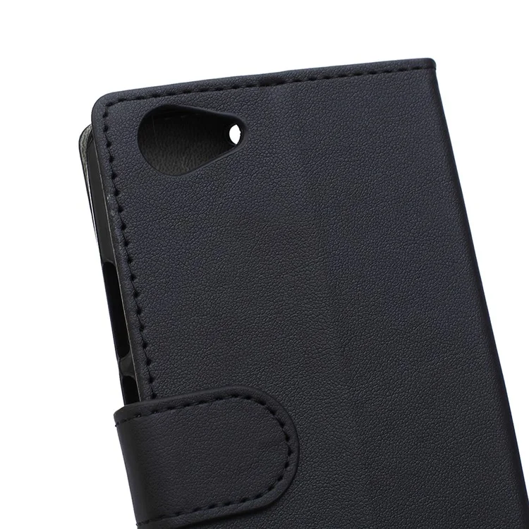 Leather Card Holder Case for Wiko Rainbow Jam with Stand - Black