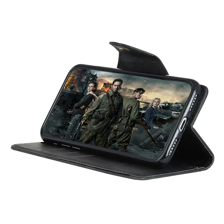 For Wiko View 2 Pro PU Leather Stand Wallet Phone Casing - Black
