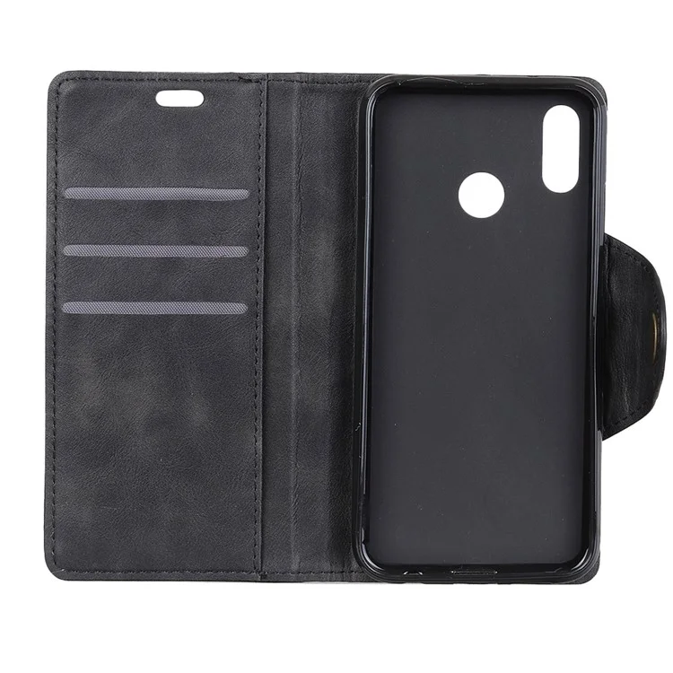For Wiko View 2 Pro PU Leather Stand Wallet Phone Casing - Black