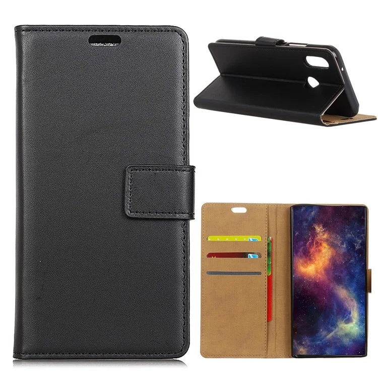 Wallet Stand Flip Leather Phone Case for Wiko View2 - Black