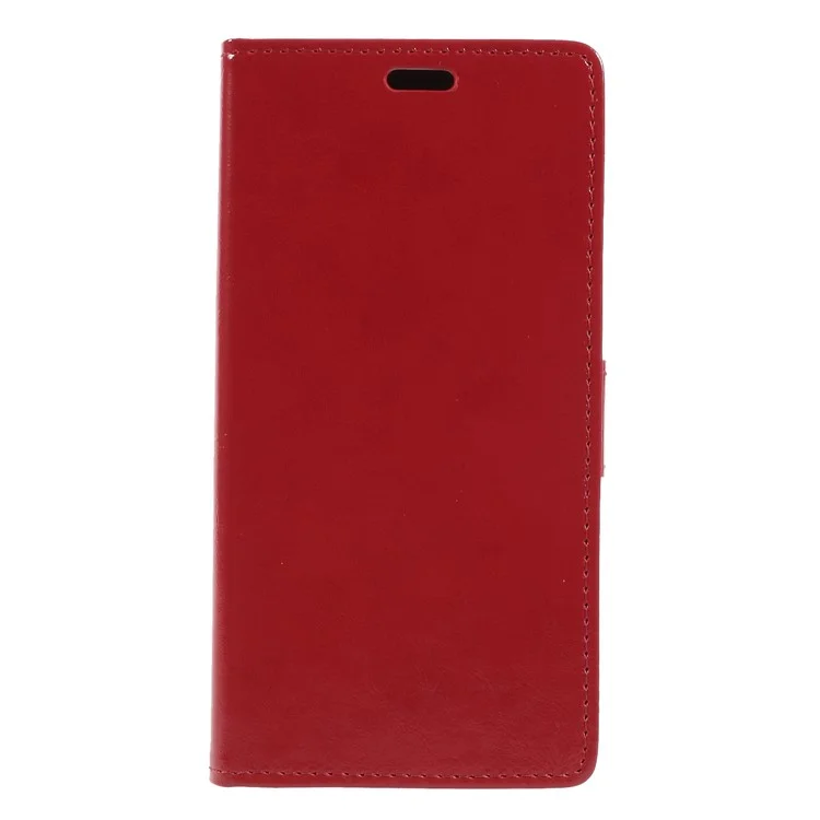 Crazy Horse Wallet Leather Protection Mobile Phone Case for Wiko Lenny 5 - Red
