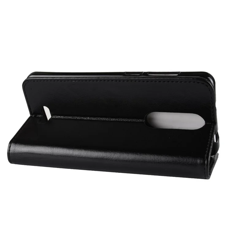 Crazy Horse PU Leather Wallet Cell Phone Case Cover for Wiko View Lite - Black