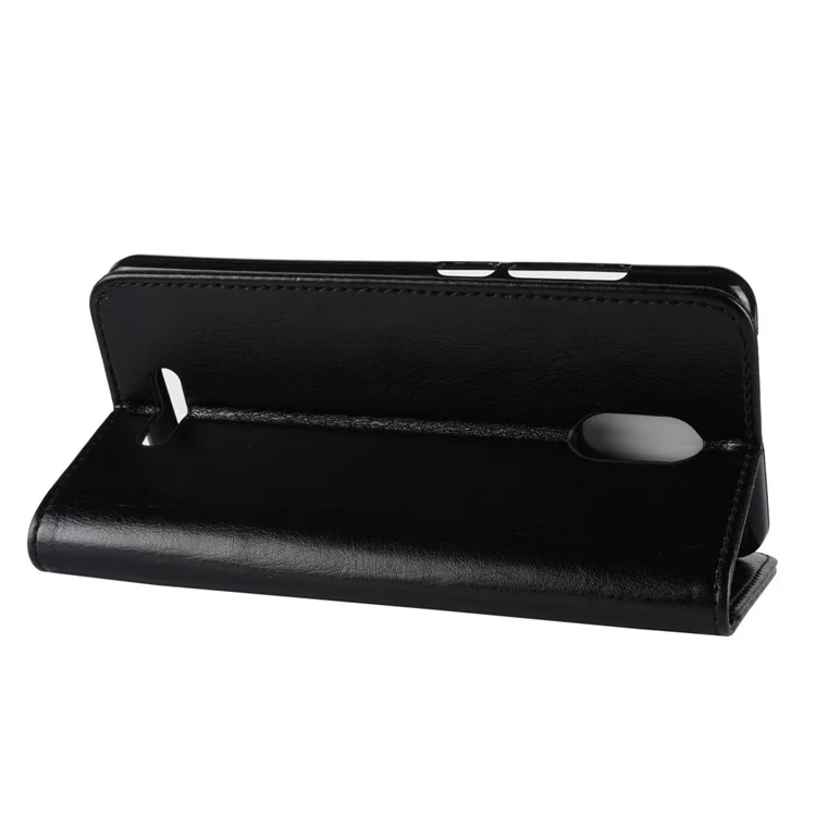Crazy Horse Wallet Leather Stand Case for Wiko Jerry 3 - Black