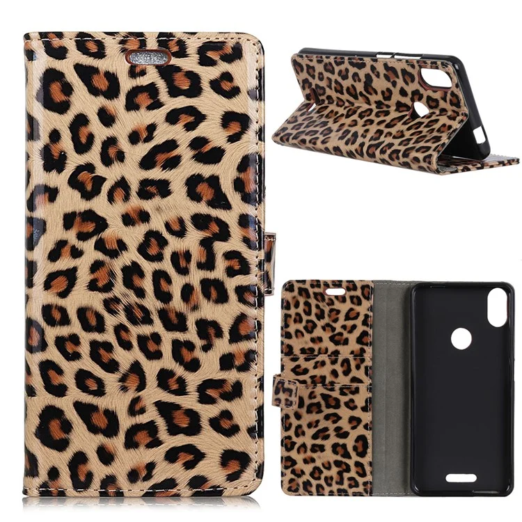 Leopard Pattern PU Leather Protection Mobile Phone Case for Wiko View Max