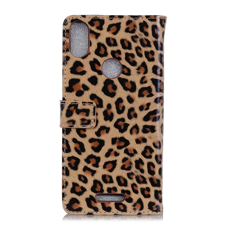 Leopard Pattern PU Leather Protection Mobile Phone Case for Wiko View Max