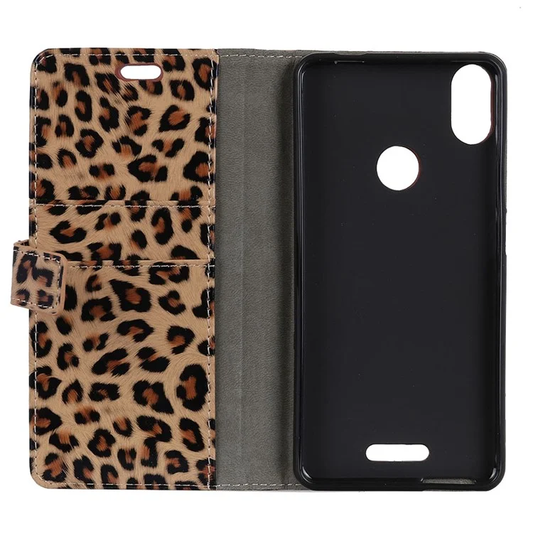 Leopard Pattern PU Leather Protection Mobile Phone Case for Wiko View Max
